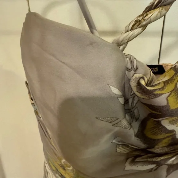 ROBERTO CAVALLI GRAY & FLORAL PEONT GOWN SIZE 38, STUNNING BALLGOWN - Picture 8 of 17